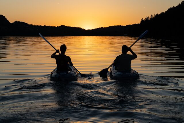 Kajakfahren Bei Sonnenuntergang Ebners Waldhof